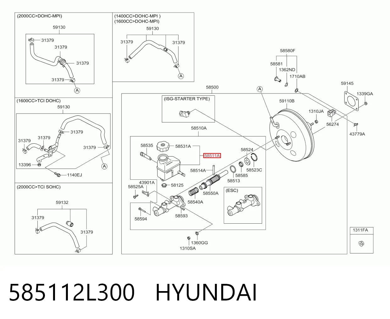 585112L300 Hyundai/Kia Deposito liquido frenos