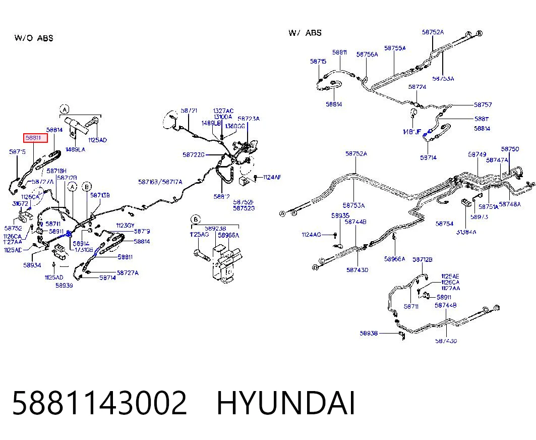 Tubo de frenos delantero para Hyundai H100  P