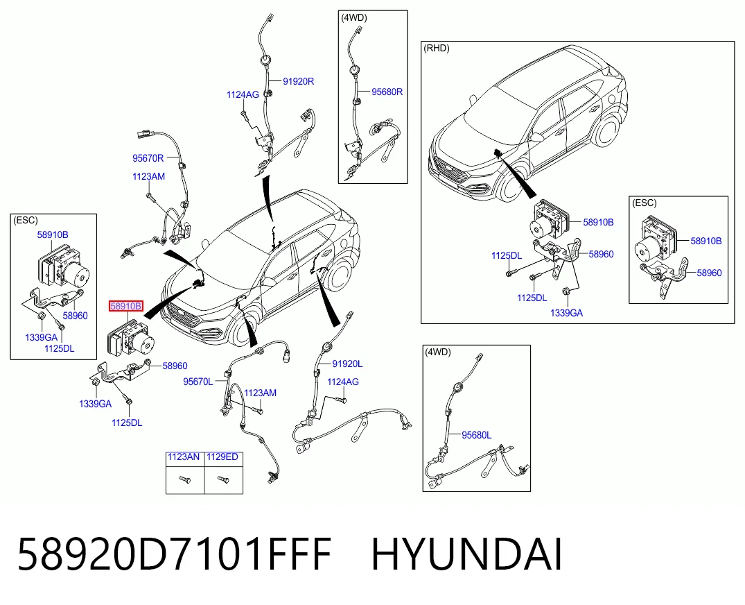 Unidad de control ABS hidráulico para Hyundai Tucson III TL