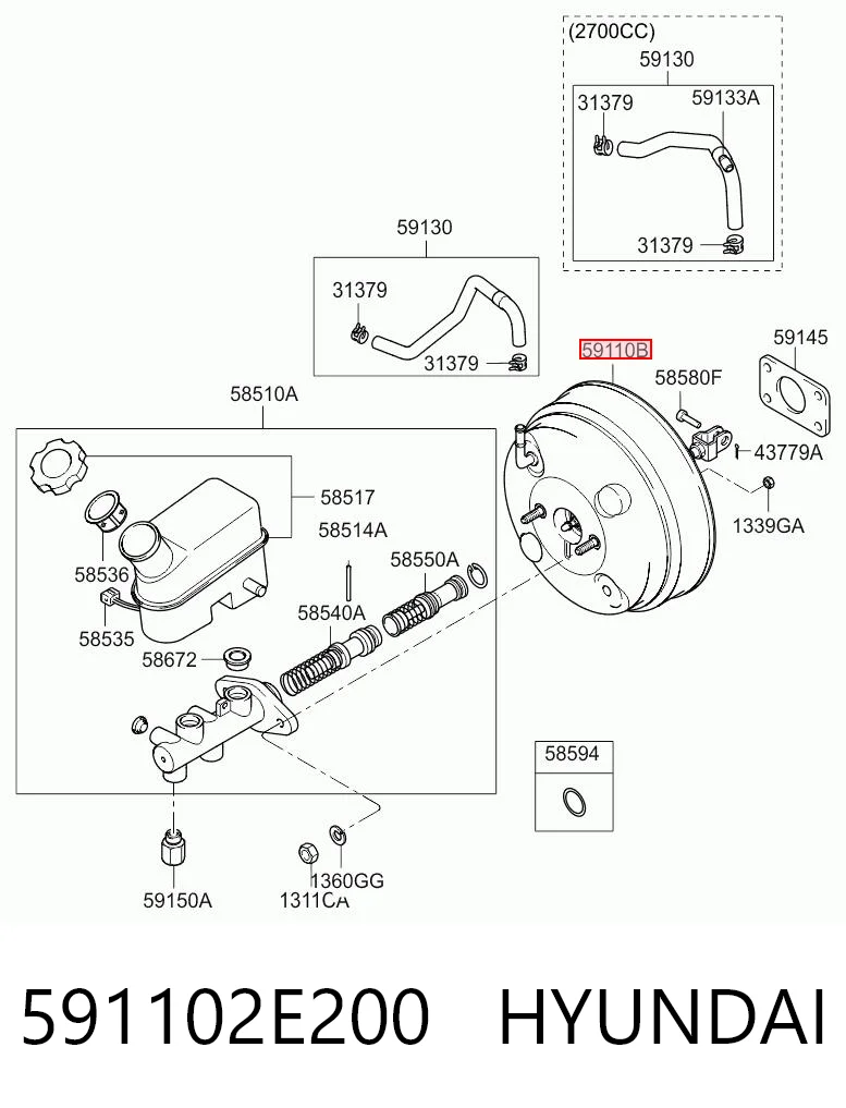 591102E200 Hyundai/Kia Servofreno