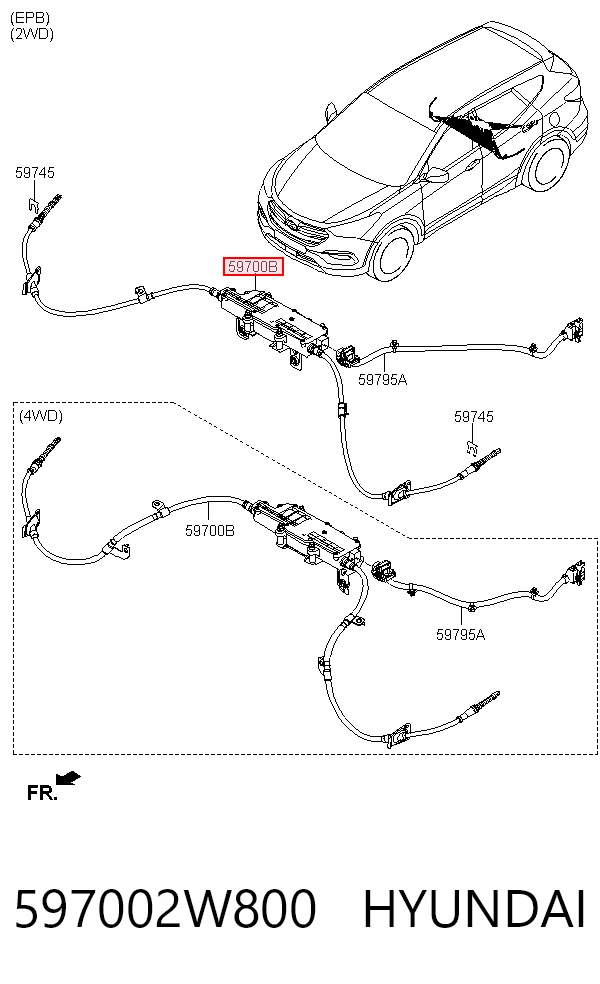 597002W800 Hyundai/Kia Accionamiento eléctrico del freno de mano