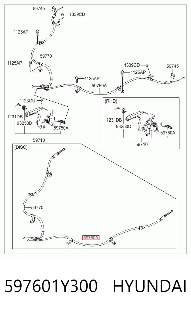 Comprar Cable de freno de mano trasero izquierdo KIA Picanto II TA a bajo precio