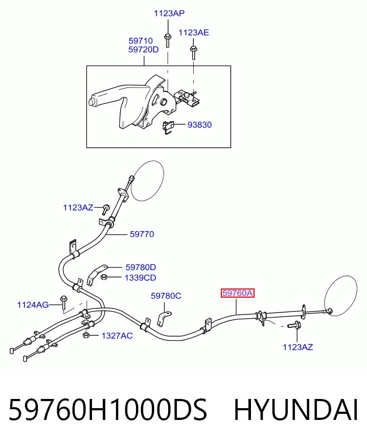 Cable de freno de mano trasero izquierdo Hyundai Terracan SUV (HP) (2001 - 2006) precio, desde 23,60 EUR