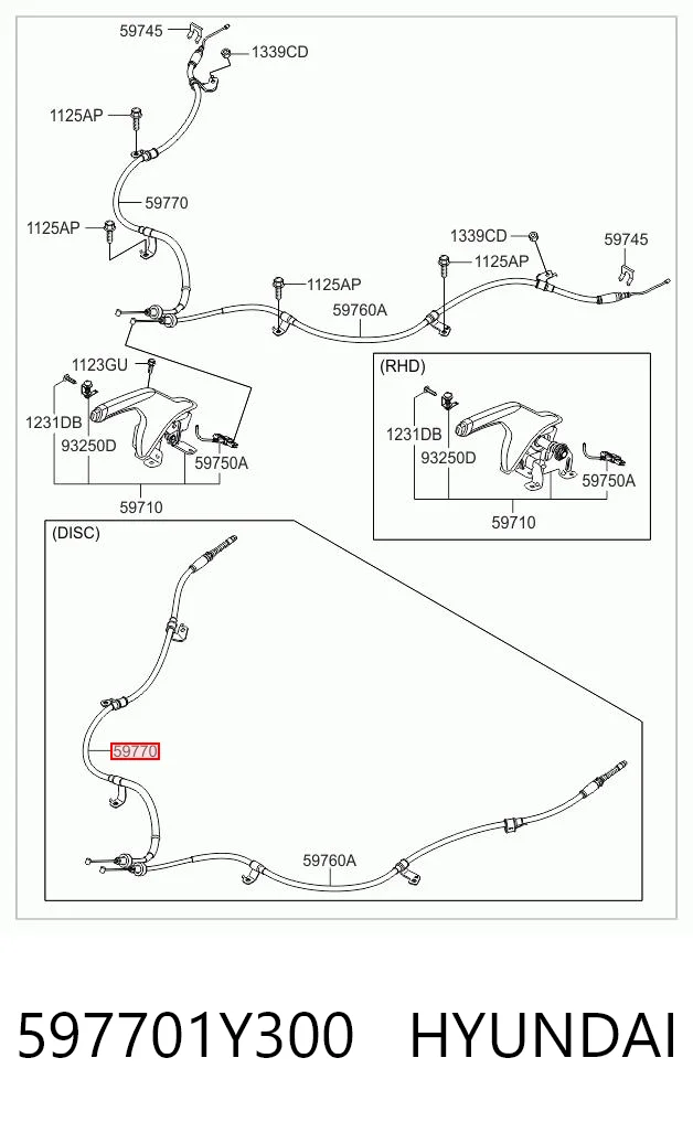 Comprar Cable de freno de mano trasero derecho KIA Picanto II TA a bajo precio