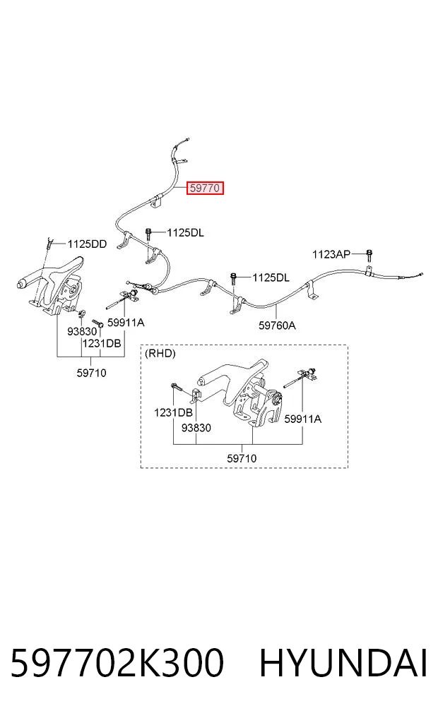 Cable de freno de mano trasero derecho para KIA Soul AM