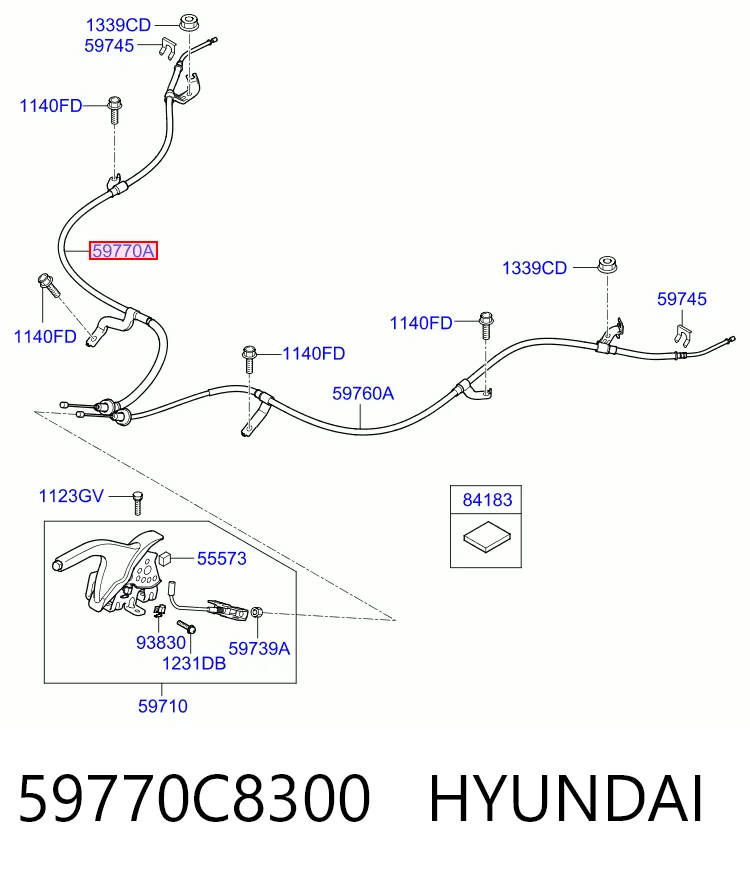 Comprar Cable de freno de mano trasero derecho Hyundai I20  GB a bajo precio