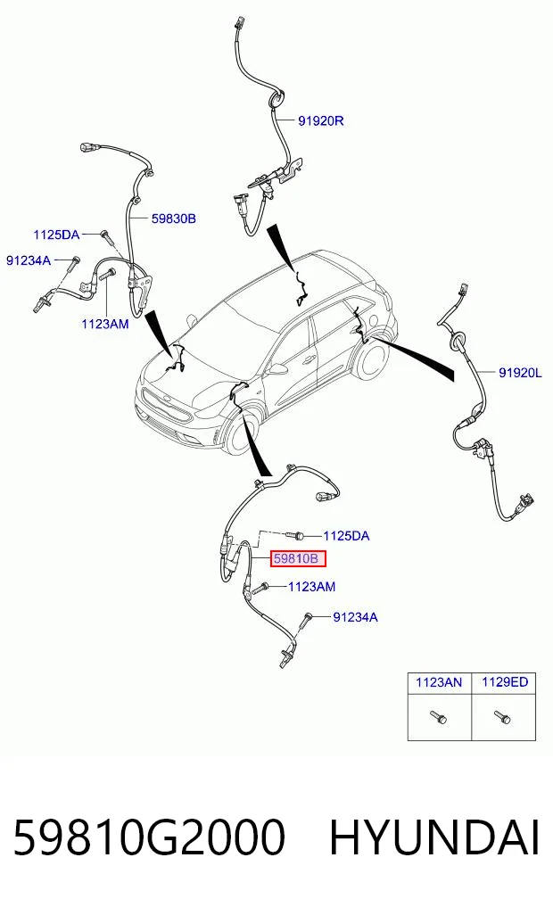 59810G2000 Hyundai/Kia Sensor revoluciones de la rueda, delantero izquierdo