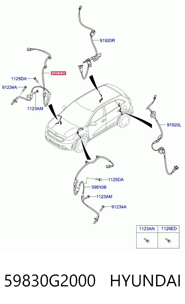 59830G2000 Hyundai/Kia Sensor de freno, delantero derecho