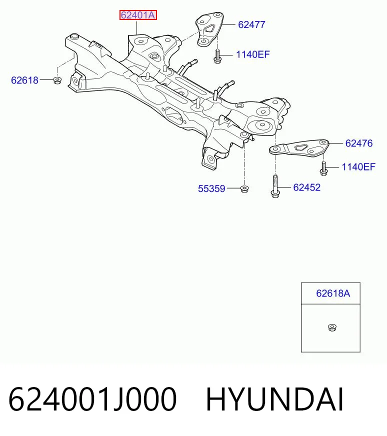 Subchasis delantero soporte motor Hyundai I20 I hatchback (PB) (2008 - 2012) precio, desde 231,27 EUR