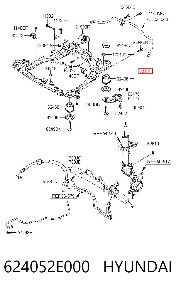 624052E000 Hyundai/Kia Subchasis delantero
