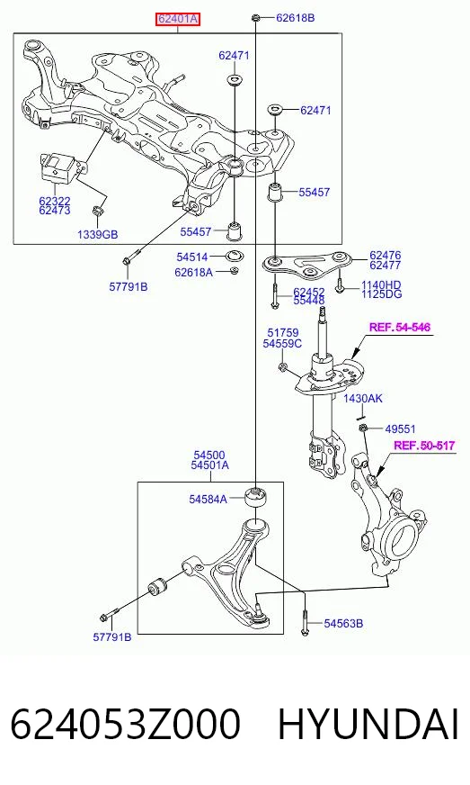 Comprar Subchasis delantero soporte motor Hyundai I40  VF a bajo precio