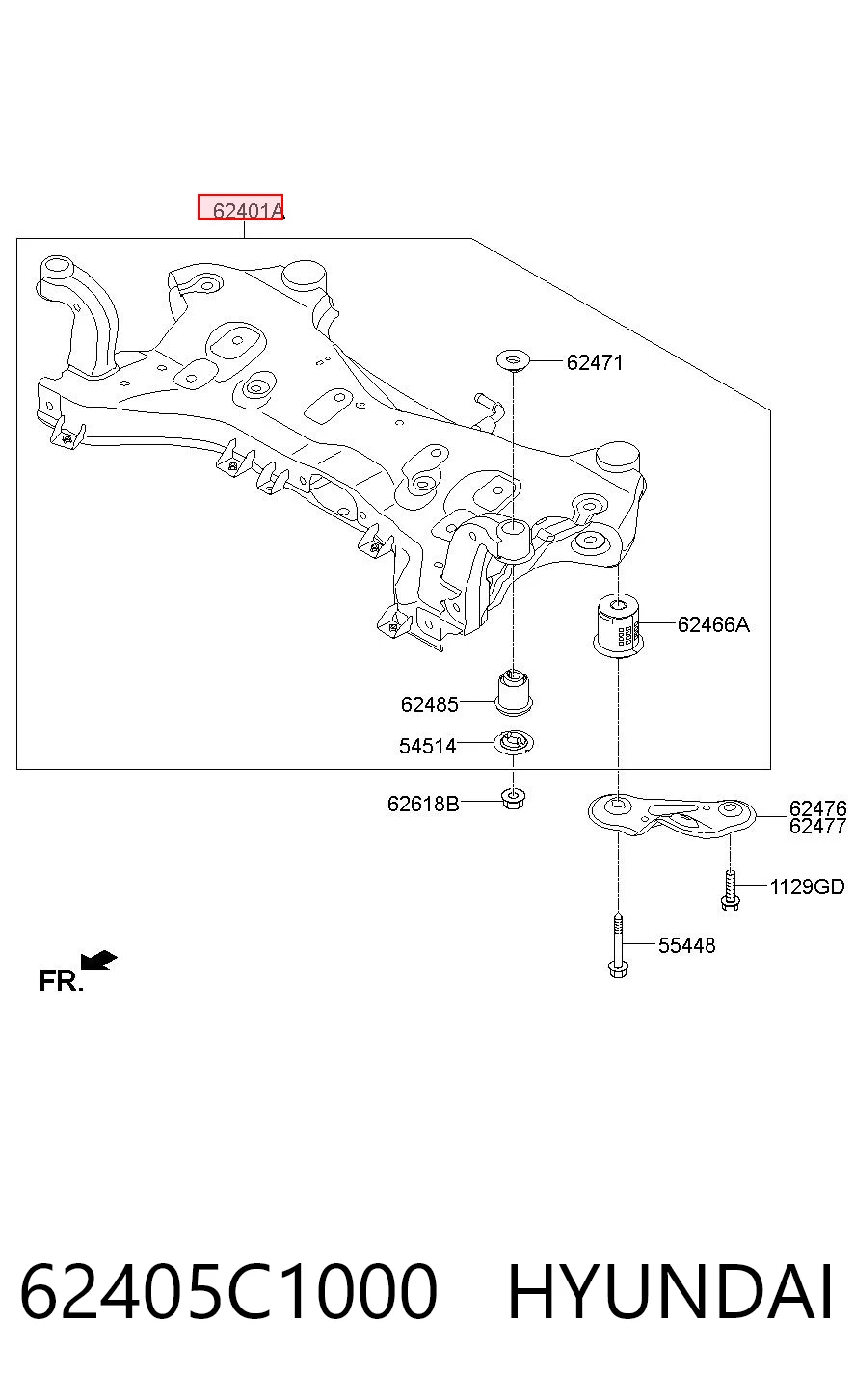 Comprar Subchasis delantero soporte motor Hyundai Sonata VII LF a bajo precio