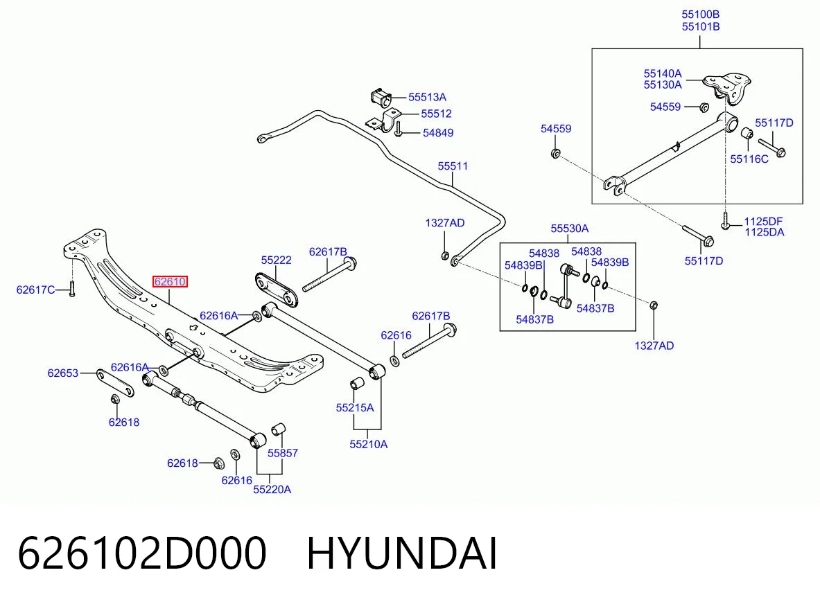 Subchasis trasero para Hyundai Elantra III (XD)