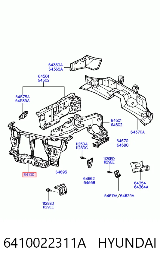  Soporte de radiador Hyundai Accent 1