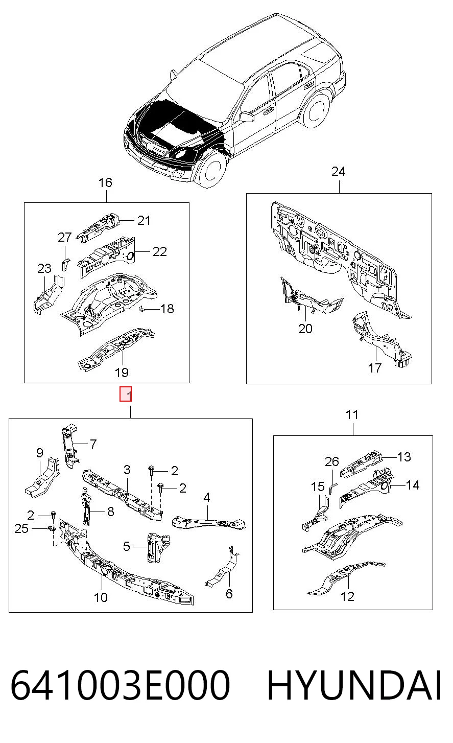 Comprar Panel de soporte del radiador y montaje de faros KIA Sorento I JC a bajo precio