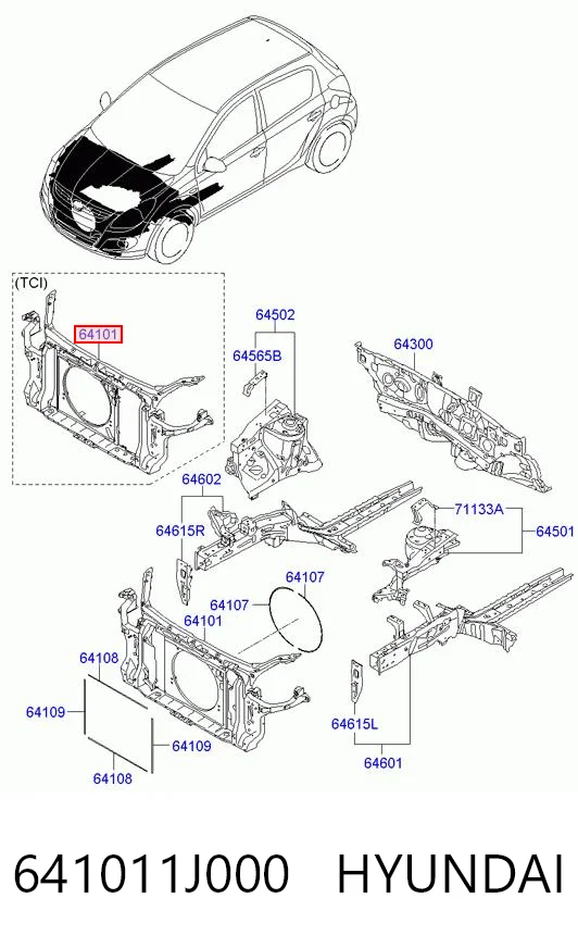 Soporte de radiador Hyundai I20 desde 189,41 €