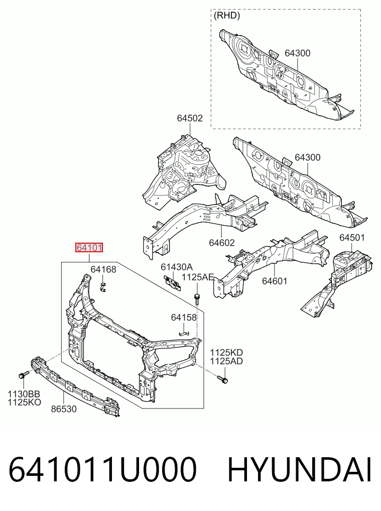  Soporte de radiador KIA Sorento 2