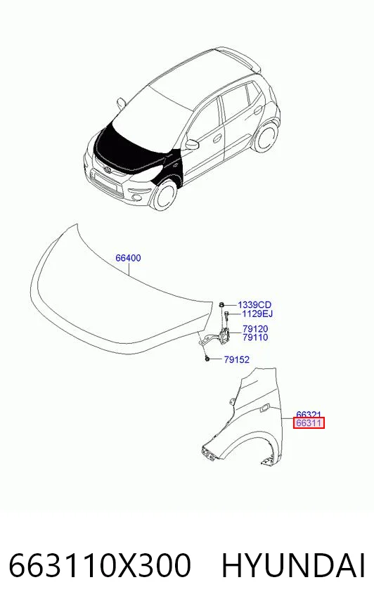 Aleta delantera izquierda Hyundai I10  (2007-2010)