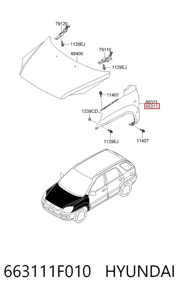Comprar Aleta delantera izquierda KIA Sportage II JE