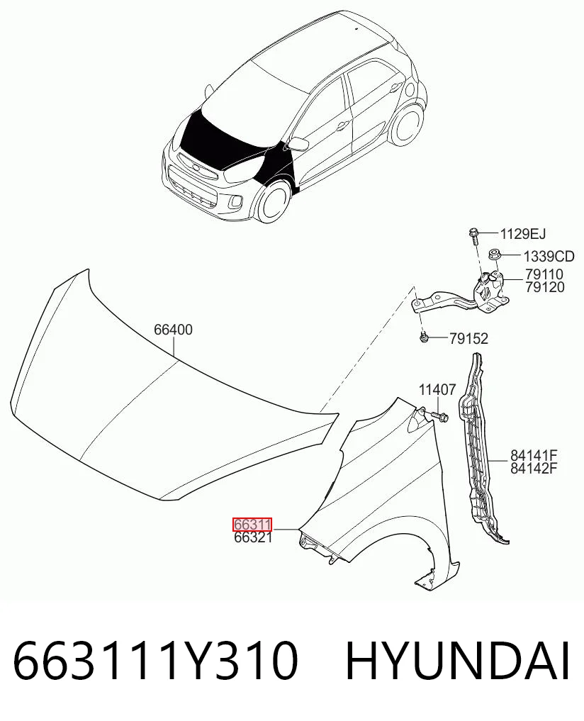 Comprar Aleta delantera izquierda KIA Picanto II TA