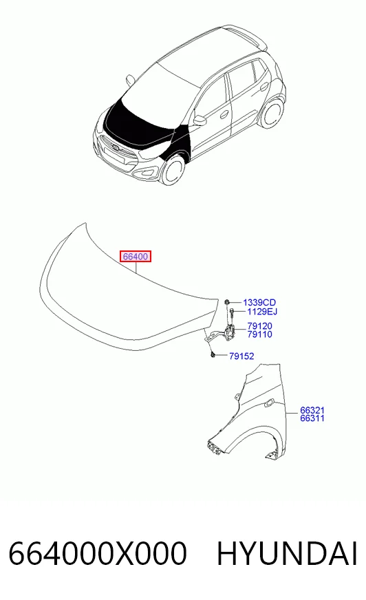Capot Hyundai I10  (PA)