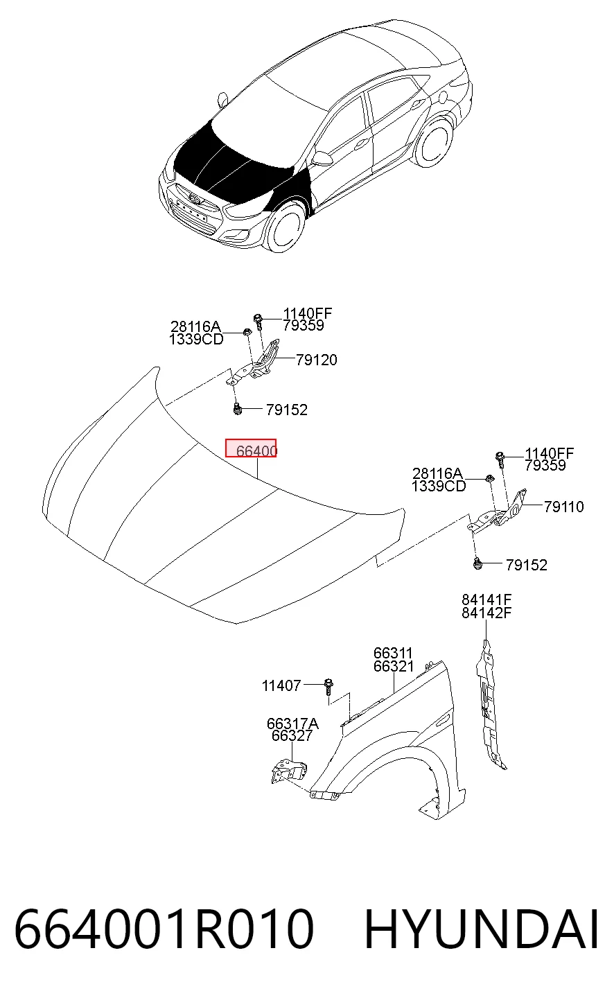 Capó para Hyundai Accent RB
