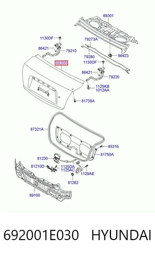 Tapa del maletero Hyundai Accent III sedán (MC) (2005 - 2012) precio, desde 137,94 EUR