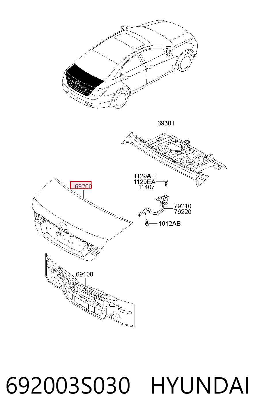Comprar Tapa del maletero Hyundai Sonata VI YF a bajo precio