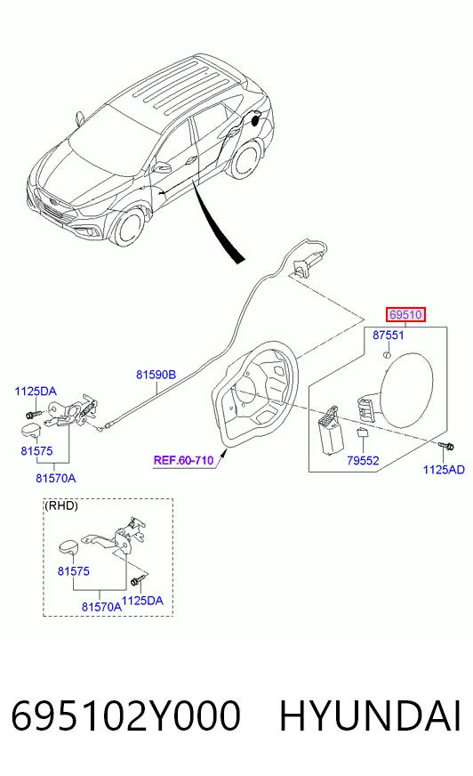 Tapa tanque combustible para Hyundai Tucson II TM