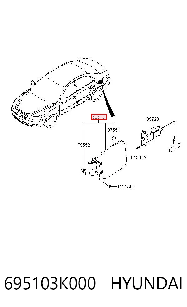 Tapa tanque combustible para Hyundai Sonata V NF