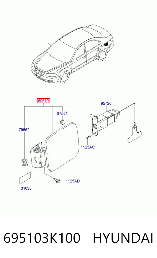 Tapa tanque combustible para Hyundai Sonata V NF