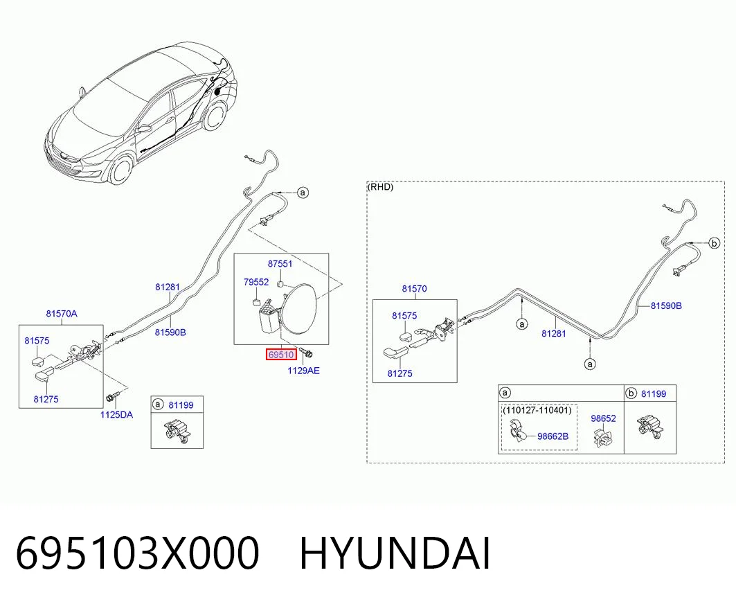 Tapa tanque combustible para Hyundai Elantra V MD