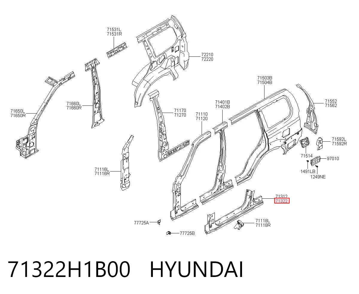 Comprar Umbral exterior derecho Hyundai Terracan HP a bajo precio