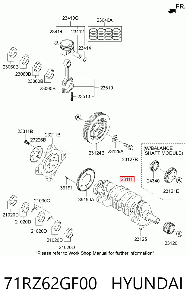 71RZ62GF00 Hyundai/Kia Cigüeñal