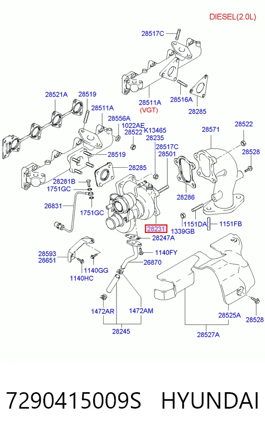 Turbocompresor 7290415009S HYUNDAI