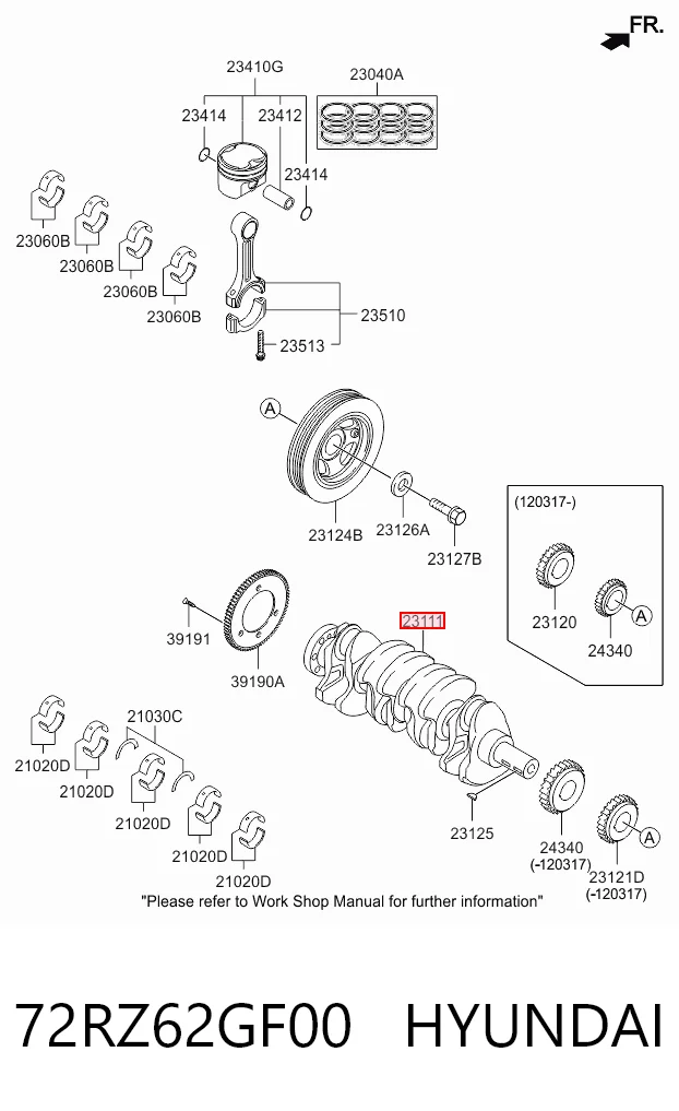 72RZ62GF00 Hyundai/Kia Cigüeñal