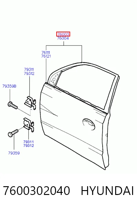 Puerta delantera para Hyundai Atos  MX