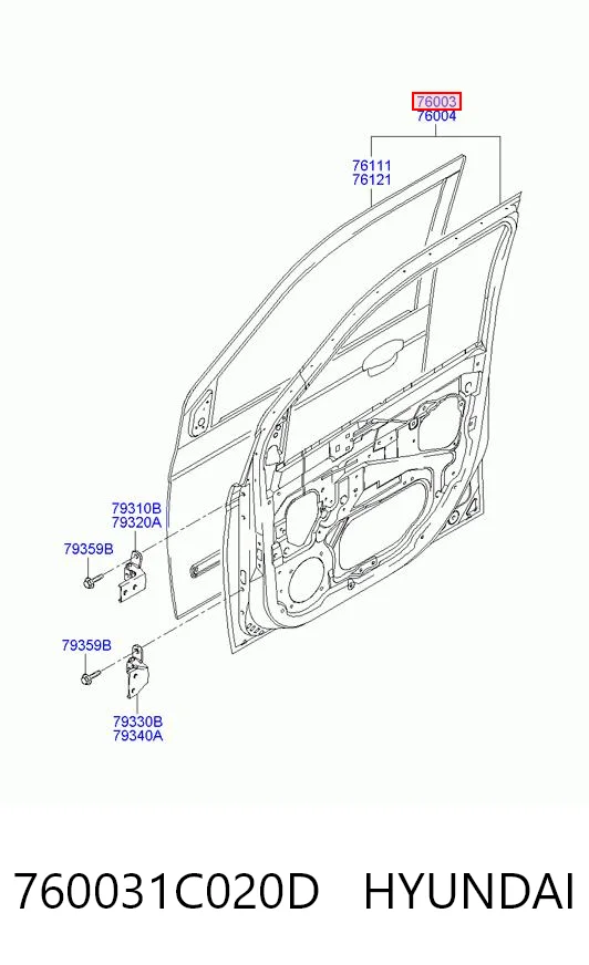 Puerta delantera para Hyundai Getz  