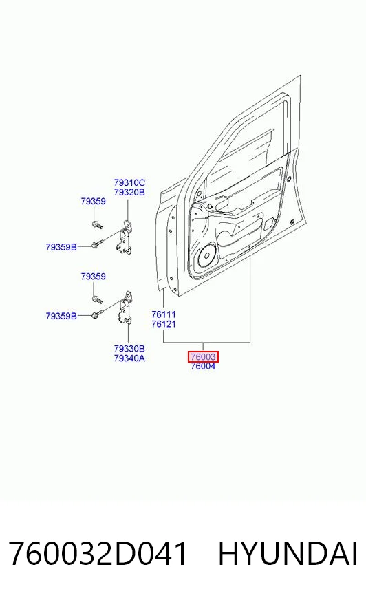 Puerta delantera para Hyundai Elantra III XD