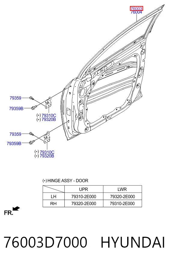Puerta delantera para Hyundai Tucson III TL