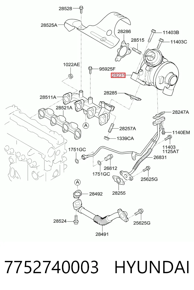 Turbocompresor 7752740003 HYUNDAI