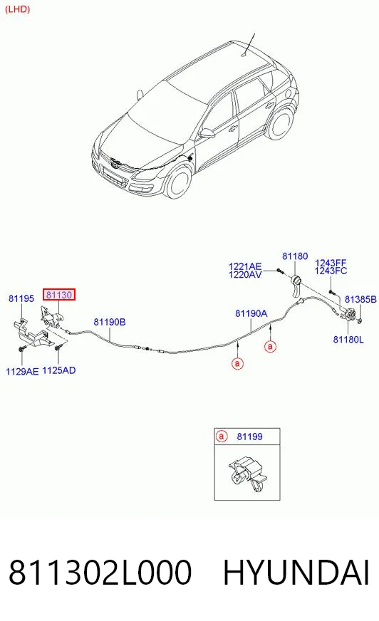 811302L000 Hyundai/Kia Cerradura de Capot