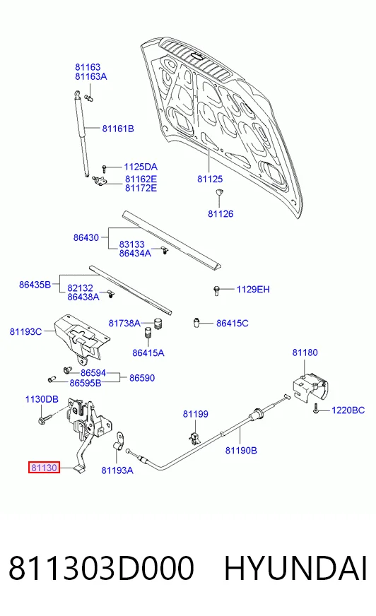 Comprar Cerradura del capó Hyundai Sonata EU4 a bajo precio