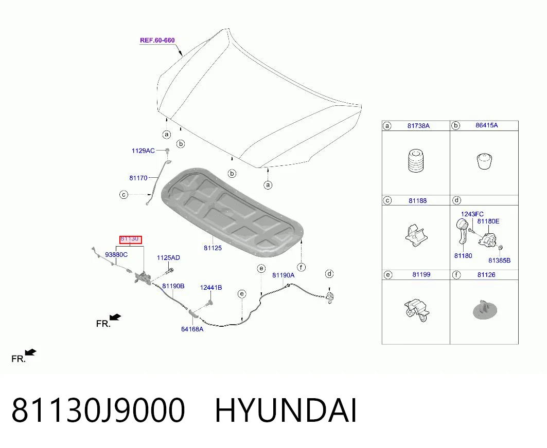 81130J9000 Hyundai/Kia Cerradura de Capot
