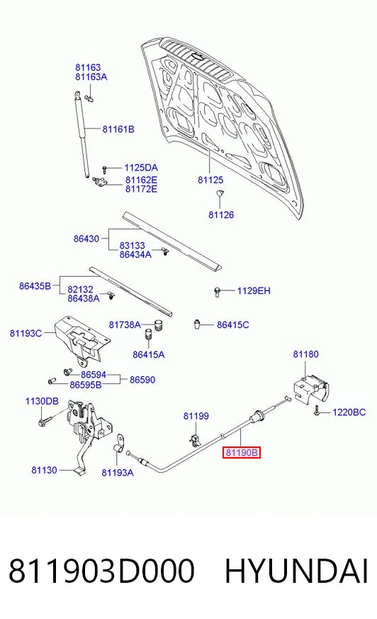Comprar Cable de apertura del capó Hyundai Sonata EU4 a bajo precio