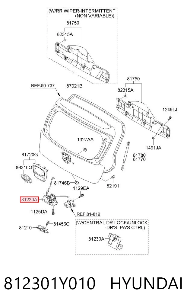  Cerradura de maletero KIA Picanto 2