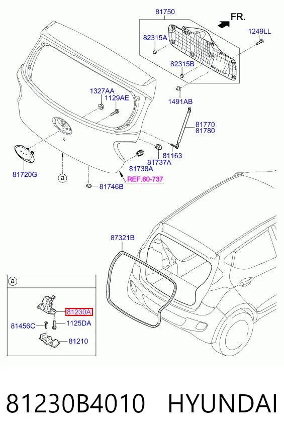 81230B4010 Hyundai/Kia Cierre del maletero
