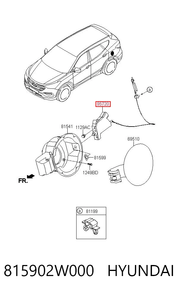 Motor apertura de tapa combustible para Hyundai Santa Fe III DM