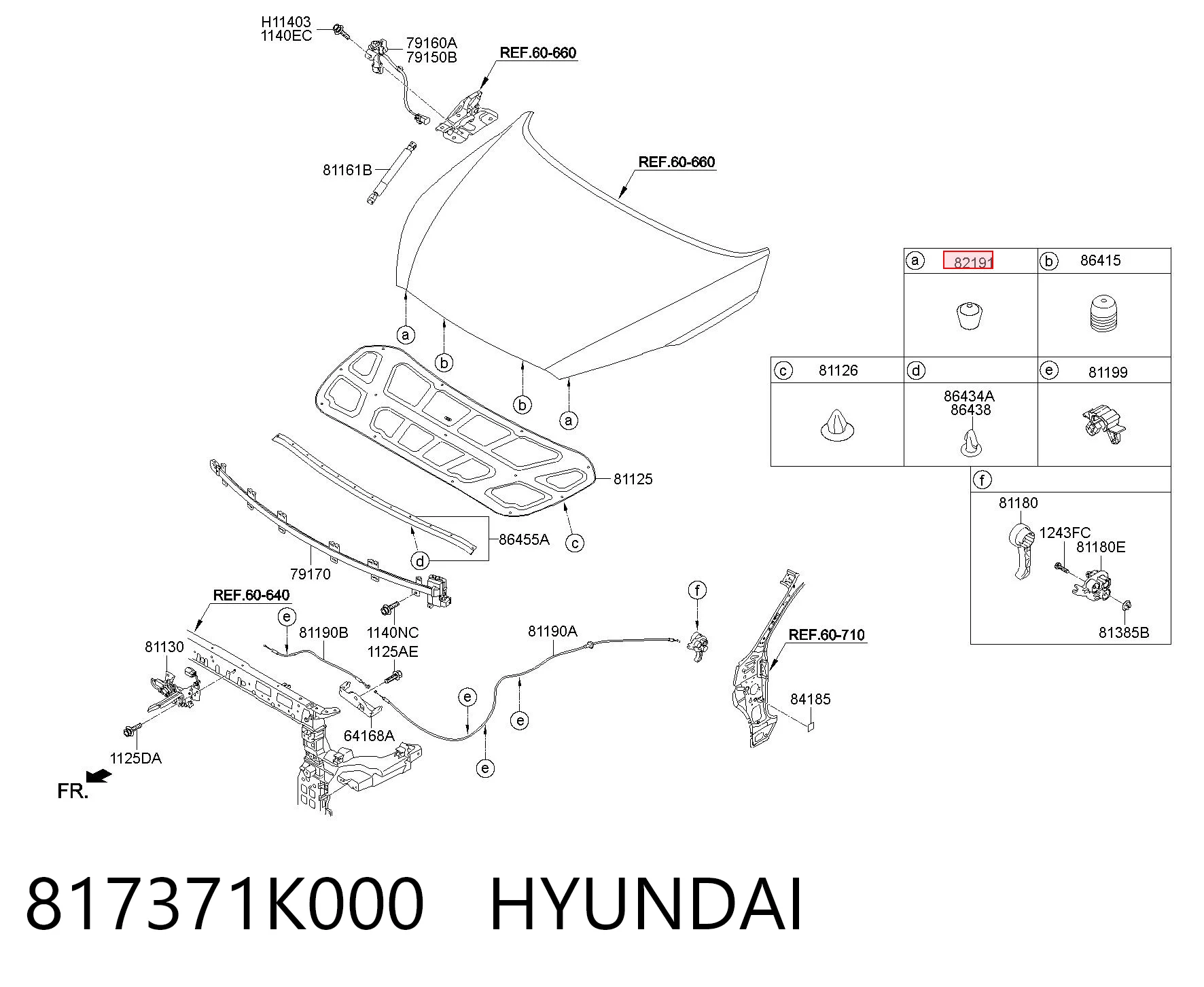 817371K000 Hyundai/Kia Tope de puerta