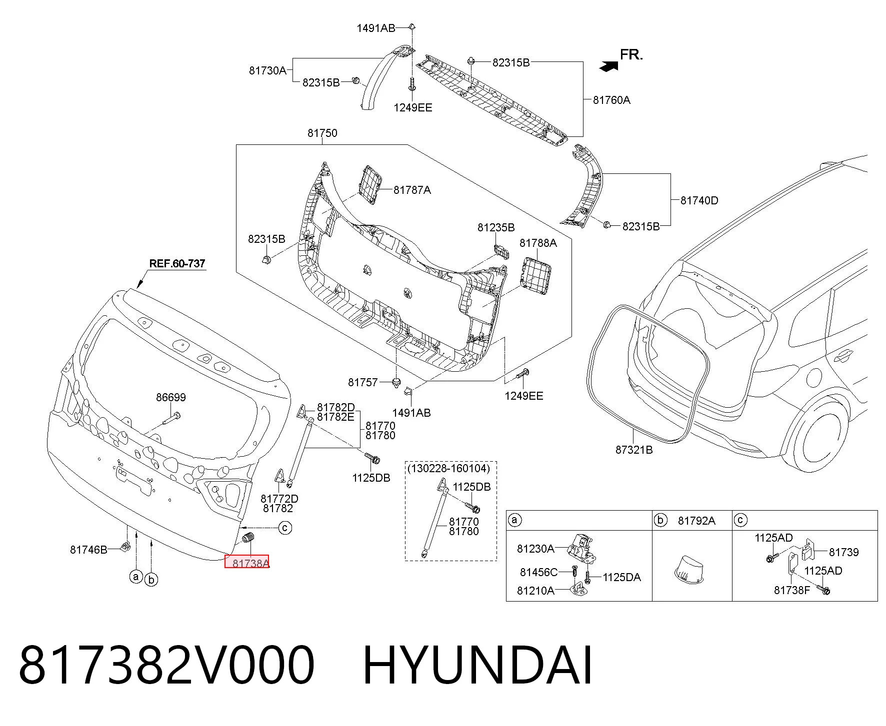 817382V000 Hyundai/Kia Tope del capó